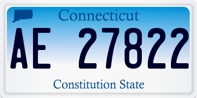 CT license plate AE27822