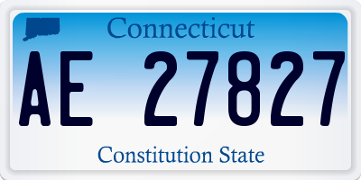 CT license plate AE27827