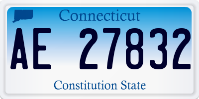 CT license plate AE27832
