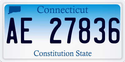 CT license plate AE27836