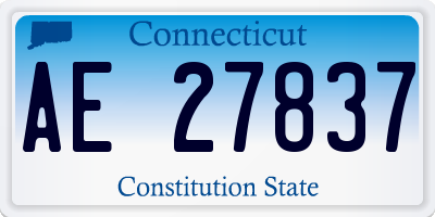 CT license plate AE27837