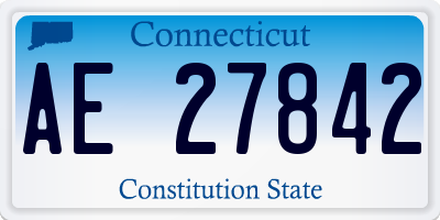 CT license plate AE27842