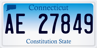 CT license plate AE27849