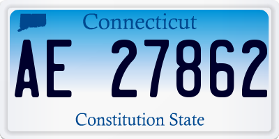 CT license plate AE27862