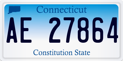 CT license plate AE27864
