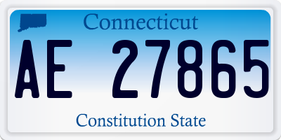 CT license plate AE27865