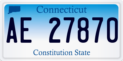 CT license plate AE27870
