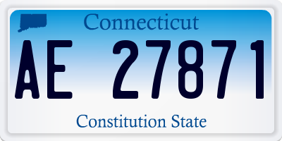 CT license plate AE27871