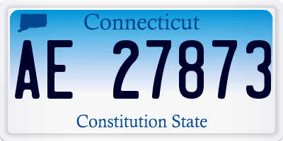 CT license plate AE27873