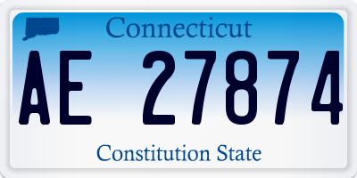 CT license plate AE27874