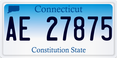 CT license plate AE27875
