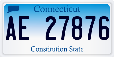 CT license plate AE27876