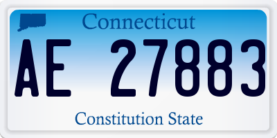 CT license plate AE27883