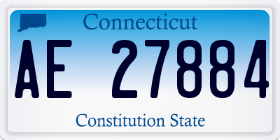 CT license plate AE27884