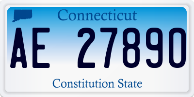 CT license plate AE27890