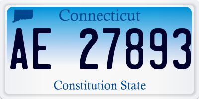 CT license plate AE27893