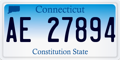 CT license plate AE27894