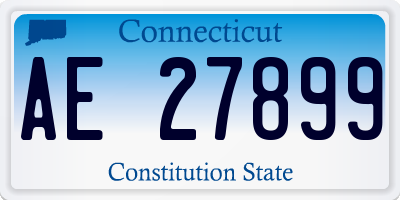 CT license plate AE27899