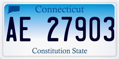 CT license plate AE27903