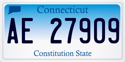 CT license plate AE27909