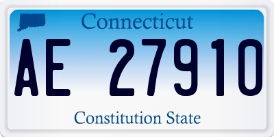 CT license plate AE27910