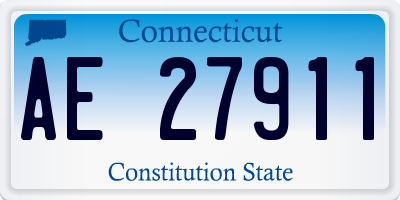 CT license plate AE27911
