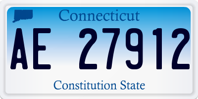 CT license plate AE27912