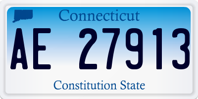 CT license plate AE27913