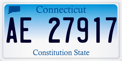 CT license plate AE27917