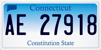 CT license plate AE27918