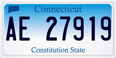 CT license plate AE27919