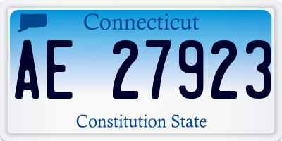 CT license plate AE27923