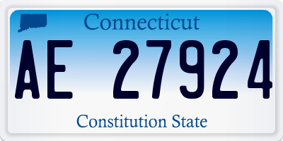 CT license plate AE27924