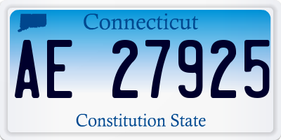 CT license plate AE27925