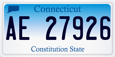 CT license plate AE27926