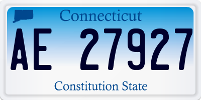 CT license plate AE27927