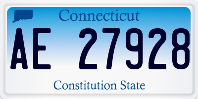 CT license plate AE27928
