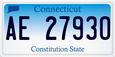 CT license plate AE27930