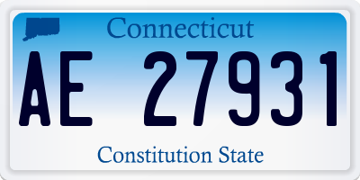 CT license plate AE27931