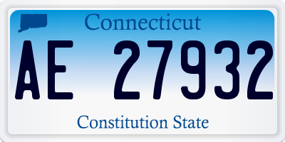 CT license plate AE27932