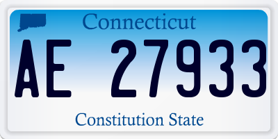 CT license plate AE27933