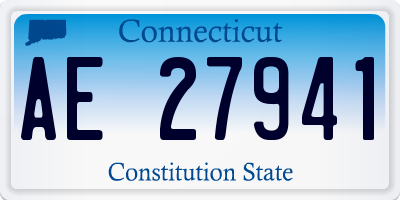 CT license plate AE27941