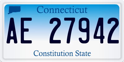 CT license plate AE27942