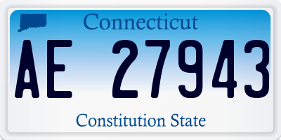 CT license plate AE27943