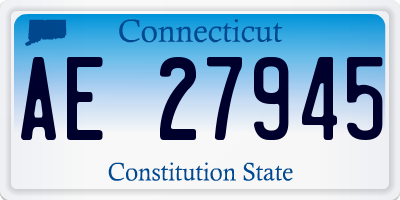 CT license plate AE27945