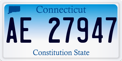 CT license plate AE27947