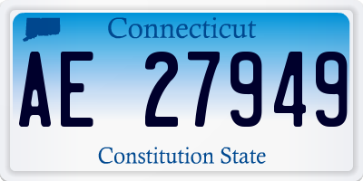 CT license plate AE27949