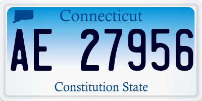 CT license plate AE27956
