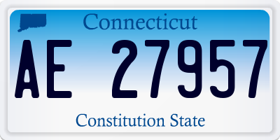CT license plate AE27957