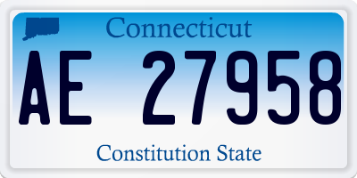 CT license plate AE27958